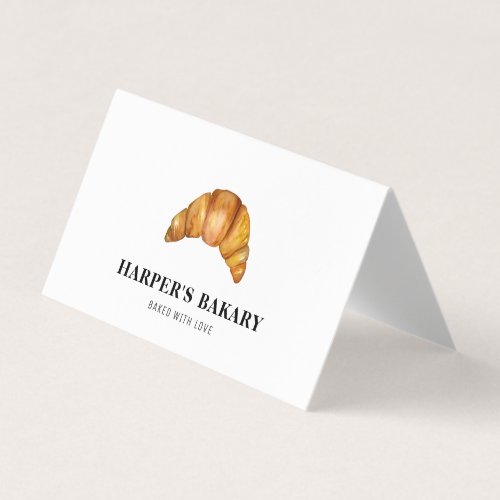 Modern Bakery Croissant Professional Logo  Business Card