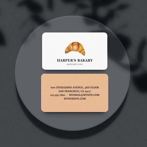 Modern Bakery Croissant Professional Logo  Business Card