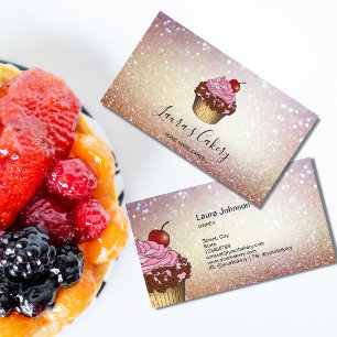 Modern Bakery Cupcake Chef Catering Sweets Pastry Business Card