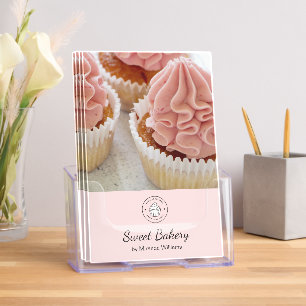 Modern Bakery Custom Logo Pink Bi-Fold Brochure