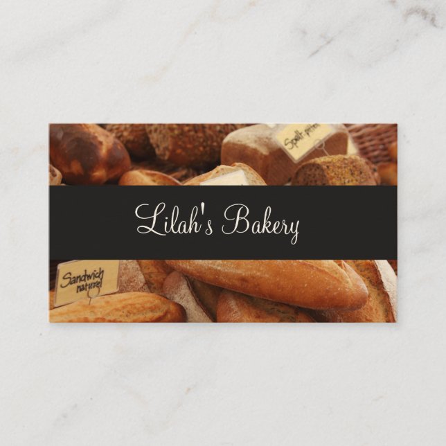 Modern Bakery Loaves of Bread Business Card (Front)