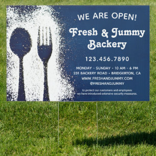 Modern Bakery or Catering Business Reopening Sign