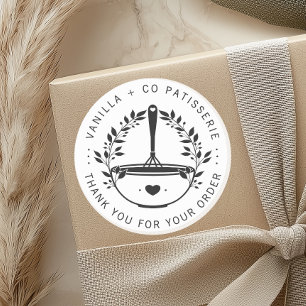 Modern Bakery Pastry Business Customer Thank You Classic Round Sticker