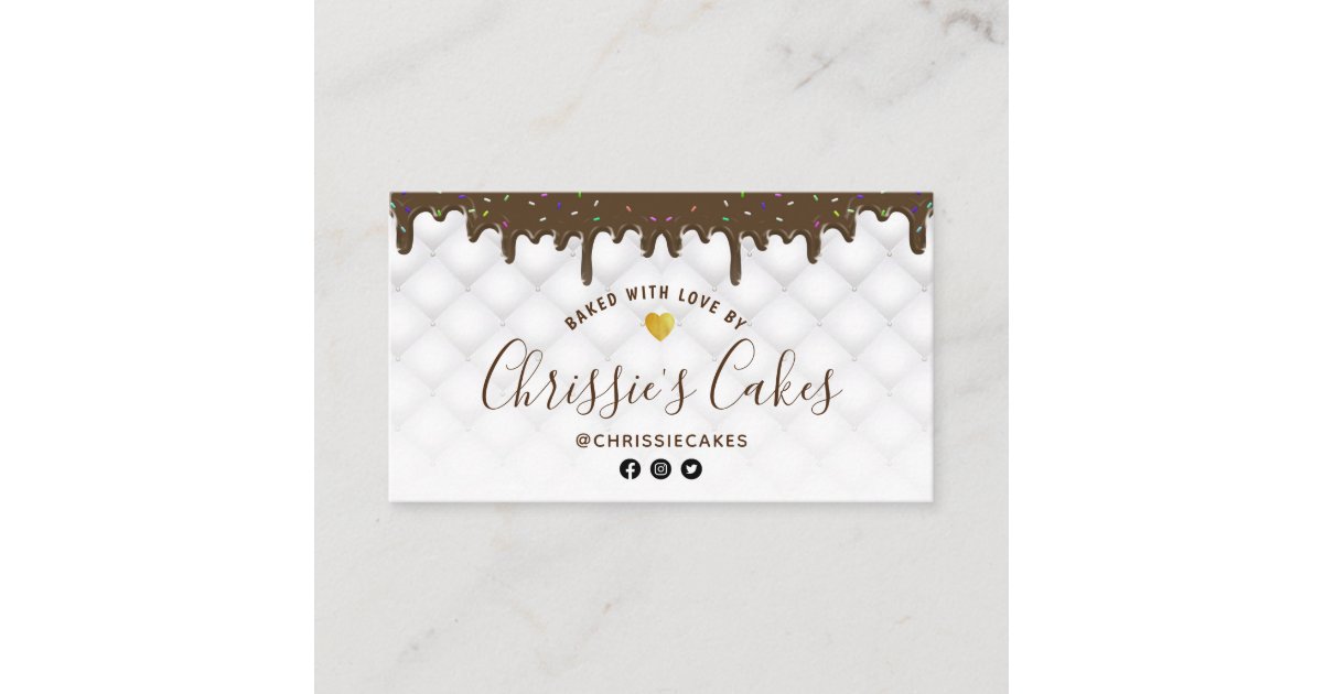 modern bakery pastry chef lettering business card | Zazzle