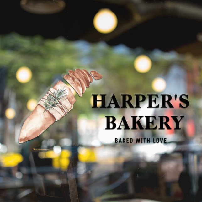 Modern Bakery Professional Logo Business Window Cling (Creator Uploaded)