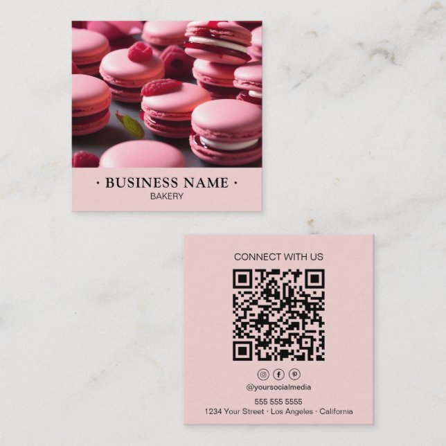 Modern Bakery Square Business Card (Front/Back)