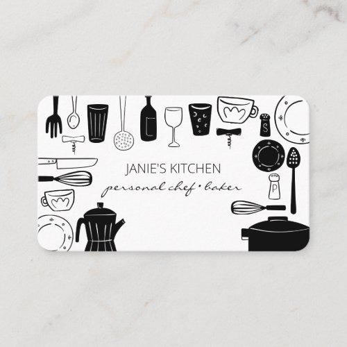 Modern Baking  Cooking Utensils Business Card