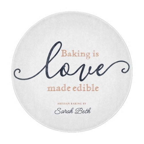 Modern Baking is Love Made Edible Personalized Cutting Board