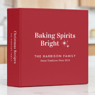 Modern Baking Spirits Bright Christmas Recipe 3 Ring Binder