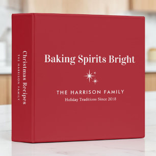 Modern Baking Spirits Bright Christmas Recipe 3 Ring Binder