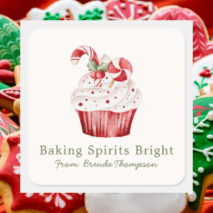 Modern Baking Spirits Bright Cute Cupcake Food Square Sticker