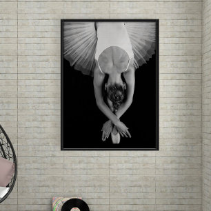 Modern Ballerina Black and White Photo Art Poster