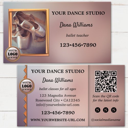 Modern Ballet Dance Studio Business Card