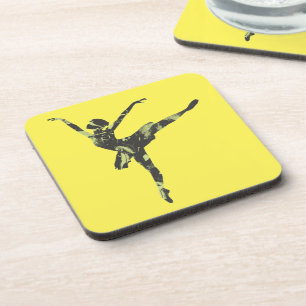 Modern ballet dancer beverage coaster
