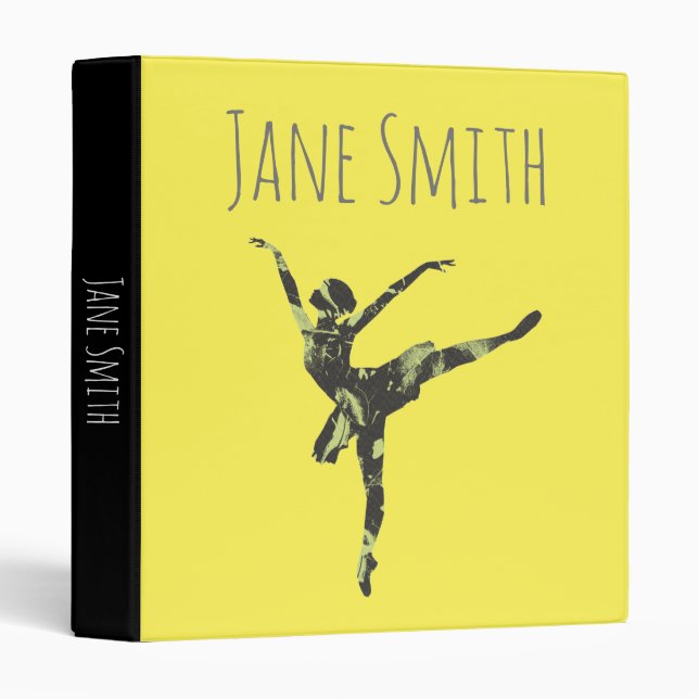 Modern ballet dancer modern dance 3 ring binder (Front/Spine)