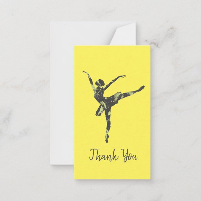 Modern ballet dancer modern dance note card (Front)