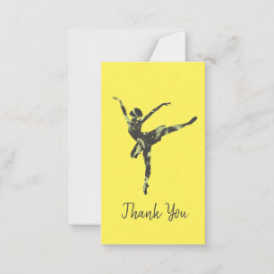 Modern ballet dancer modern dance note card
