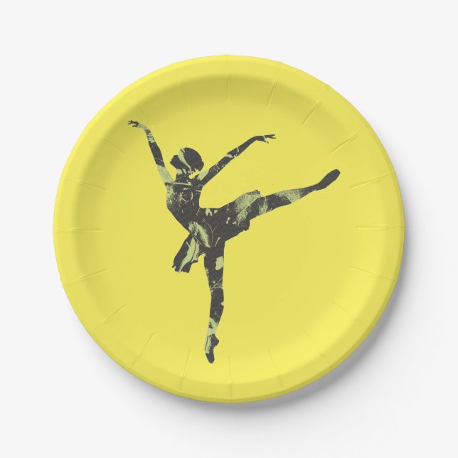 Modern ballet dancer modern dance paper plates (Front)