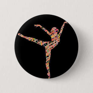 Modern ballet dancer pinback button