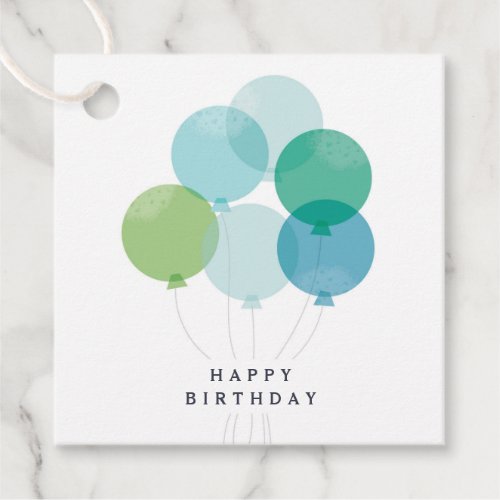 Modern ballon bunch birthday gift favor tags