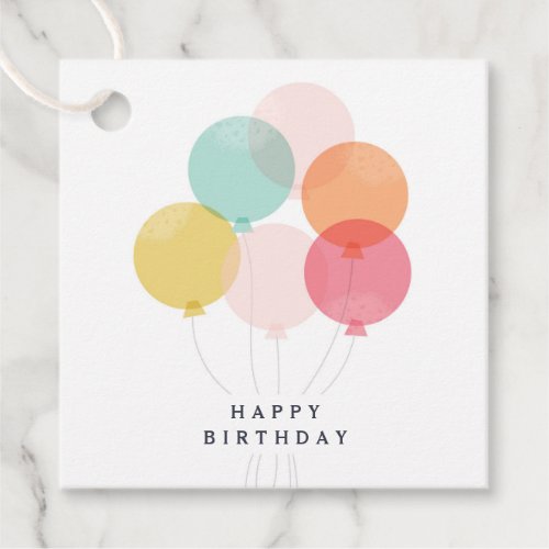 Modern ballon bunch birthday gift favor tags