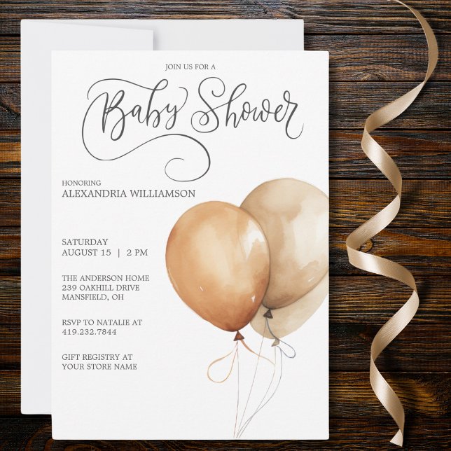 Modern Balloon Baby Shower Invitation (Creator Uploaded)