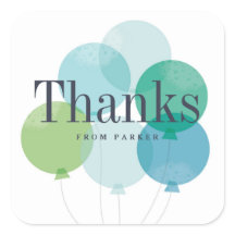 Modern balloon bunch thank you sticker