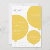 Modern Balloon | Unisex Yellow Baby Shower Invitation (Front)