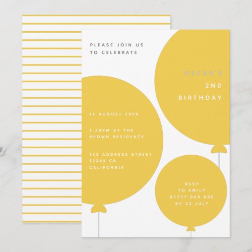 Modern Balloon | Yellow Kids Birthday Party