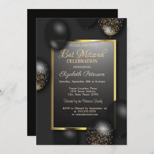 Modern Balloons Bar Mitzvah Invitation