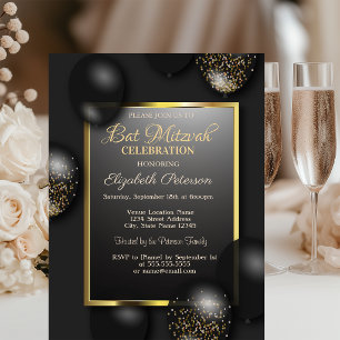 Modern Balloons Bar Mitzvah  Invitation