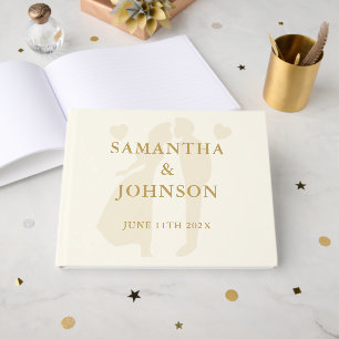 Modern Ballroom Vintage Ivory Wedding Guest Book