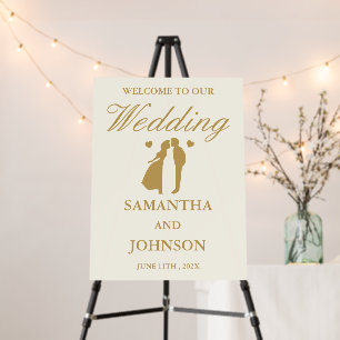 Modern Ballroom Vintage Ivory Wedding Welcome Foam Board