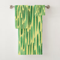 Modern Bamboo Pattern Tiki Vibe Green