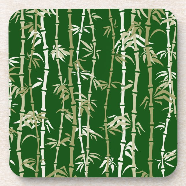 Modern Bamboo Trees Drink Coaster (Front)