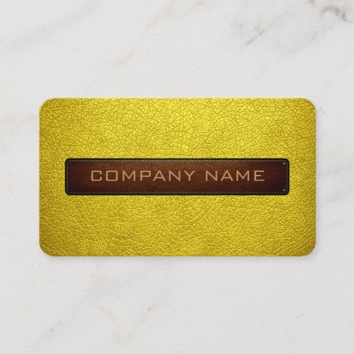 Modern Banana yellow and Black Leather Look Business Card