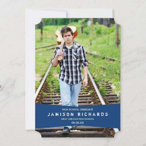 Modern Banner Grad Announcement / Royal Blue