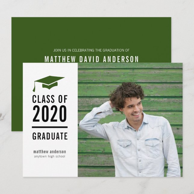 Modern Banner Graduation Party Invitation (Front/Back)