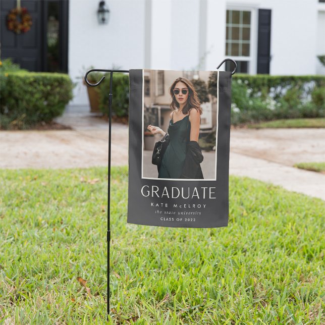 Modern Banner | Personalized Graduation Photo Garden Flag (Creator Uploaded)