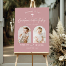 Modern Baptism & 1st Birthday Twins Boy and Girl