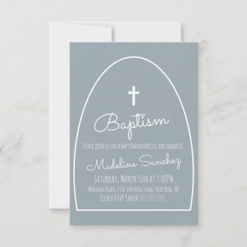 Modern Baptism Arch Baby Dedication Invitation