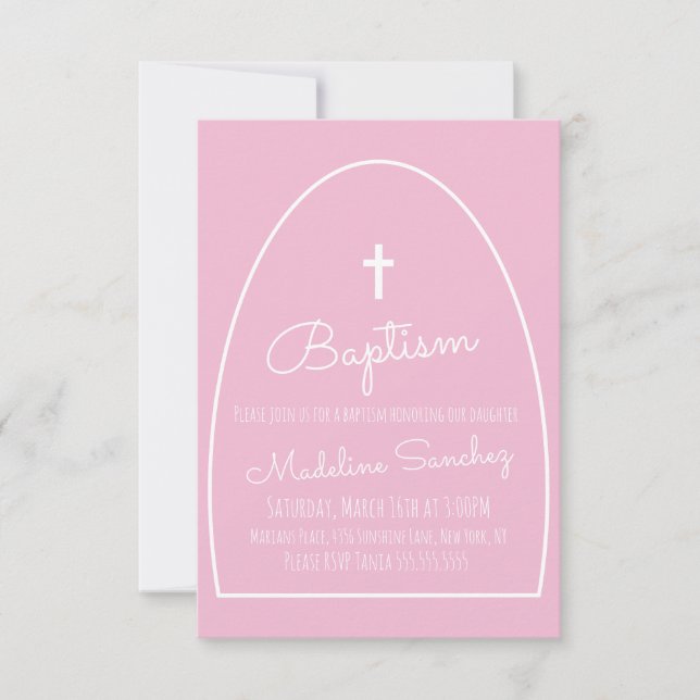 Modern Baptism Arch Baby Dedication Invitation (Front)