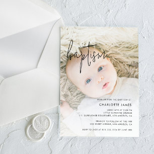 Modern Baptism & Christening Photo Acrylic Invitations
