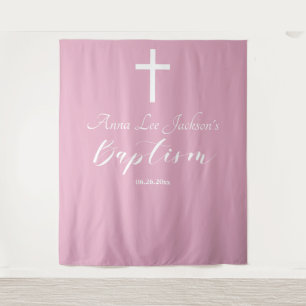 Modern Baptism Dusty Pink Welcome Backdrop