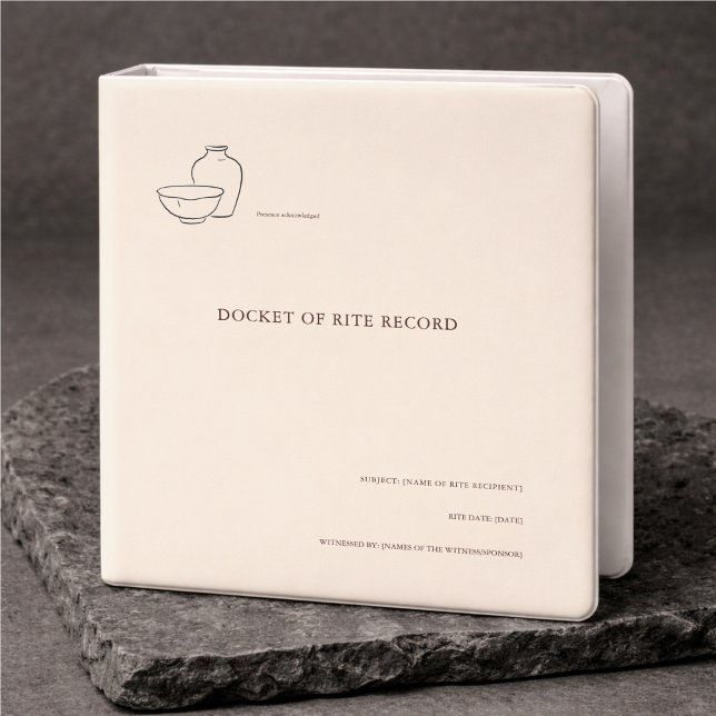 Modern Baptism Keepsake Documents  3 Ring Binder (Baptism documents binder)