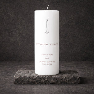 Modern Baptism Keepsake Pillar Candle