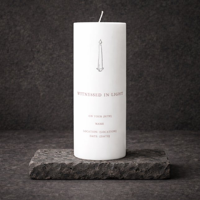 Modern Baptism Keepsake  Pillar Candle (Confirmation candle)