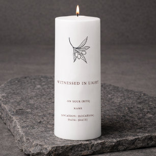 Modern Baptism Keepsake Pillar Candle