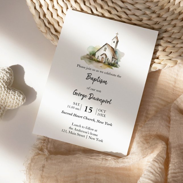 Modern Baptism Religious event  Invitation (Creator Uploaded)