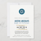 MODERN BAR MITZVAH party INVITE cool dark blue | Zazzle